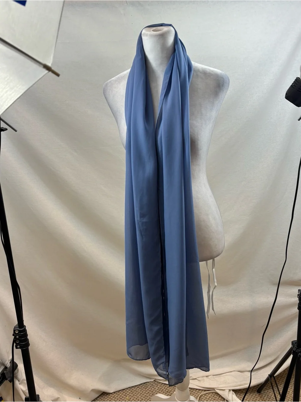 Ladies Large Semi Sheer Lightweight Cornflower Scarf